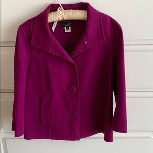 Talbots 100% wool fuchsia coat